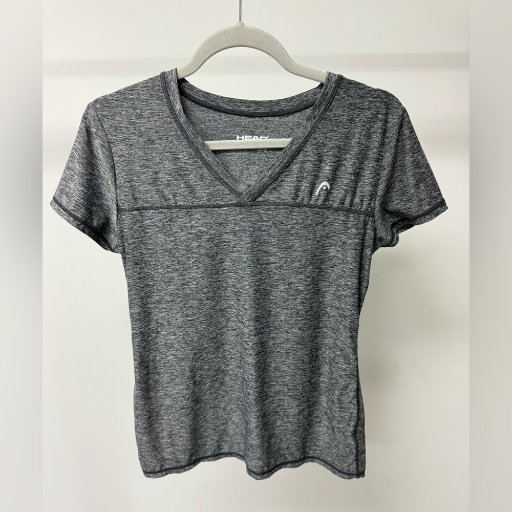 Head‎ Gray Heathered Athletic V-Neck Top, Size S